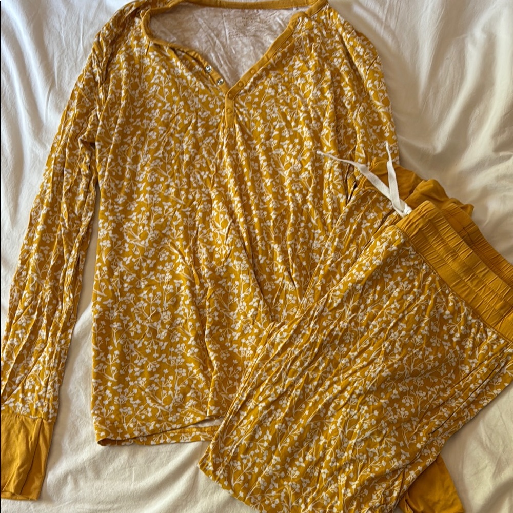Little Sleepies Mustard Floral Pajama Set